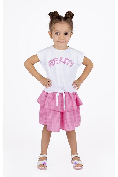 best kids Girl's Fuchsia Elastic Waist Flounce Skirt