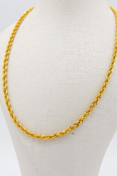 latif kuyumcu 22 Ayar Altın Zincir 3 MM Halat Altın Zincir 55 CM Kadın Zincir