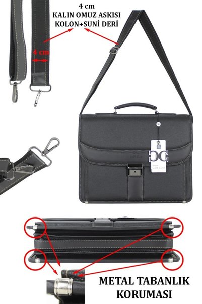 Case Club 2007 Men's Hand and Shoulder Bag - Briefcase with Laptop Compartment 15.6 Inch