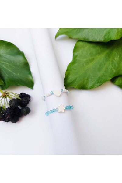 REN AKSESUAR Sedefli Kum Boncuklu Yüzük Set