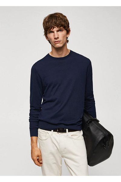 MANGO Man Dünner Pullover mit Modal- und Seidenanteil