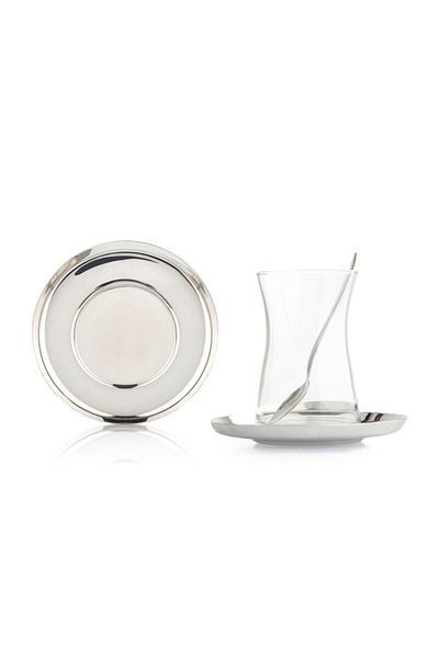 Paşabahçe 6 Pieces 18/10 Steel Silver Tea Plate 11cm
