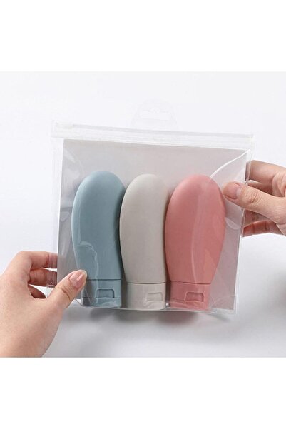 3 Travel Type Refillable Silicone Bottles with Multipurpose Special Bags