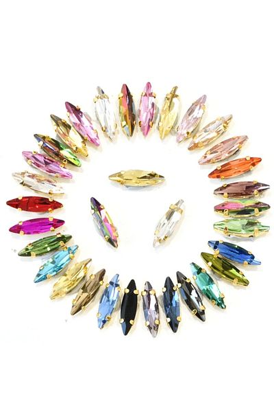 yiğit aksesuar 75 τεμάχια 4x15 (1,5 cm) Λεπτή θήκη γυάλινη πέτρα