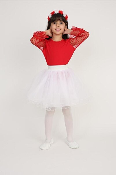 Dıgıl Kids Girl's Tulle T-shirt Tutu Skirt Set 29 October 23 April Performance Clothes