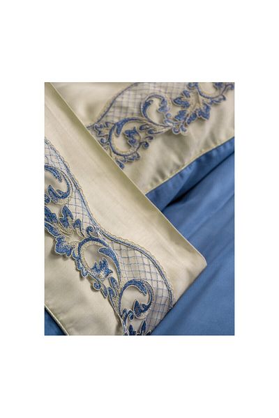 ŞENER HOME Σετ Παπλωματοθήκη Cottonbox Σατέν Διπλό - Amaya Beige, Κεντητό Brode