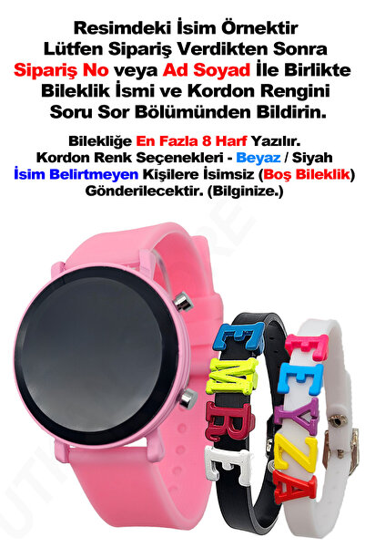 tutkanstore Dijital Saat Su Geçirmez Çocuk Saati Isme Özel Bileklik Hediyeli ...