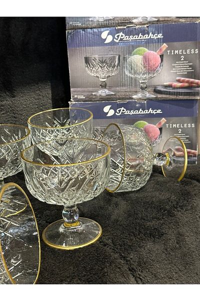 Paşabahçe Timeless Gilded 6-Piece Ice Cream Bowl