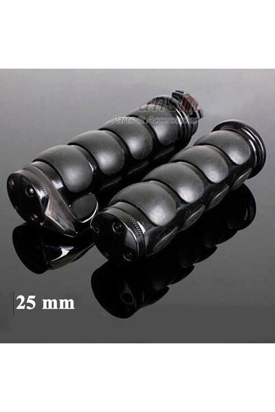 YSGMOTOPARTS Motosiklet Chopper Cruiser Krom Elcik Seti 25 Mm Siyah