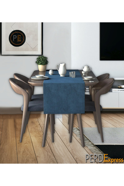 Perdexpress Soft Concept Velvet Texture Indigo Runner