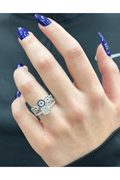 Çelikoğlu Kuyumculuk tek taşlı alyans twit gümüş kadın yüzük