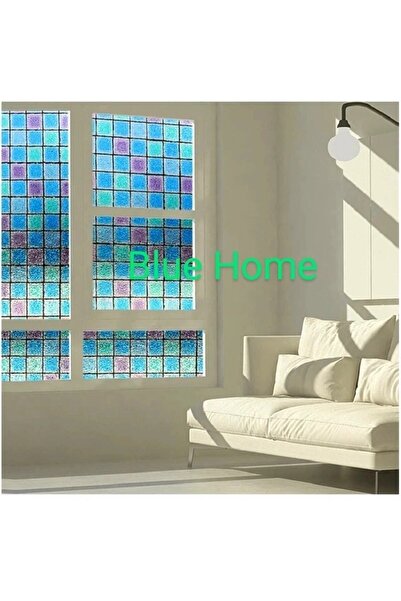 Blue Home Cam Folyosu Filmi Meiwa Japon Teknolojisi Statik Vitray 3dsc / Ebat: 46 Cm X 1 Mt - Mavi66nzy