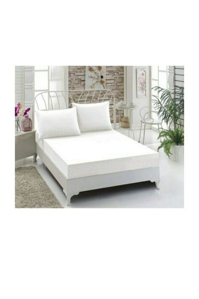 Özdilek 180x200+30 Cm Fitted Fabric Elastic Bed Sheet King Size Ecru
