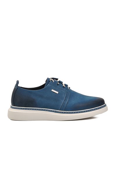 Pierre Cardin Pantofi casual pentru bărbați din piele naturală din nubuc albastru