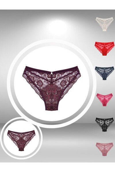 ŞahTan Arkası Komple Dantel Önü İp Ve Halka Detaylı Kadın Külot