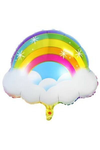 Parti dolabı Rainbow And Cloud Foil Balloon 60cm