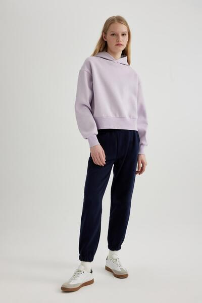 DeFacto Χοντρό φούτερ Boxy Fit με κουκούλα