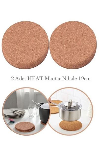 HOLLYHOME 2 Pieces HEAT Trivet Cork Pan Teapot Base 19cm