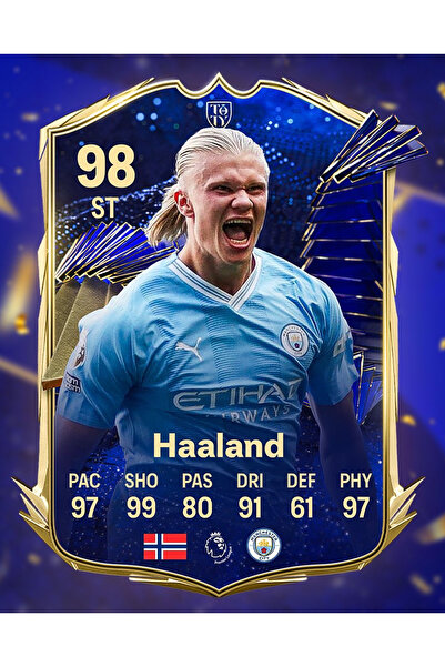 512 STORE Erling Haaland Fifa Fut Card Duvar Poster A3 30x42 Çerçevesiz