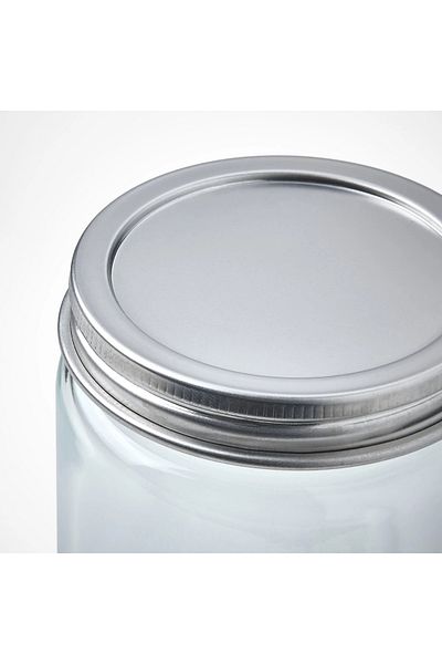 IKEA Cıtronhaj Glass-Stainless Steel 35 Cl Spice Jar 4 Pieces Large Size