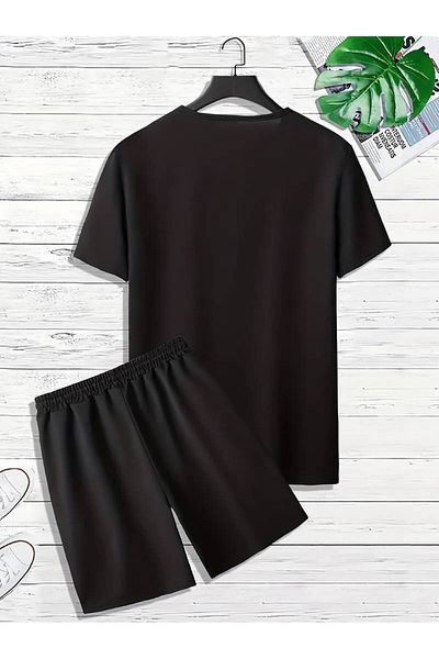 AMMA Men's Palm T-Shirt Set with Printed Bottom and Top Shorts