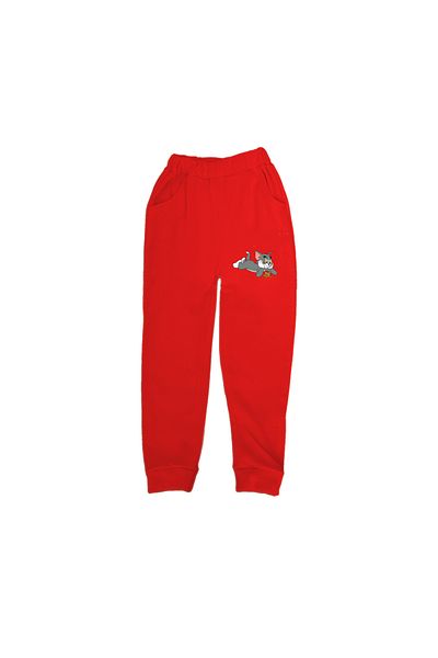 MarkaTurko Tom&Jerry Printed Unisex Special Design Βαμβακερή Κόκκινη Παιδική Φόρμα 2024-41k