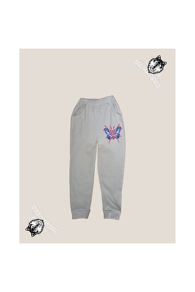 MarkaTurko SPIDER ND BUTTERFLY εμπριμέ unisex Προσαρμοσμένο Σχέδιο Βαμβακερό γκρι παιδικό φούτερ 506-100G