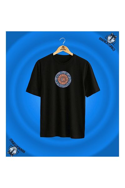 MarkaTurko Tricou negru cu design special Ayşar și floarea soarelui - 707-62