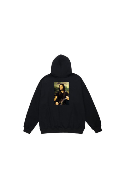 MarkaTurko Mona Lisa My Special Design Black Hooded Sweatshirt 306