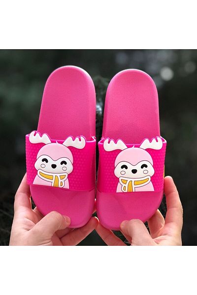 Pandalina Magic Deer Figured Non-Slip Sole Children's Slippers Children's Beach Sea Pool Bathroom Slippers