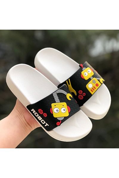 Pandalina Papuci pentru copii, cu talpă anti-alunecare, model robot mecanic, papuci pentru copii, plajă, mare, piscină, baie