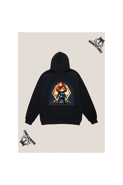 MarkaTurko BLACK WINDOW custom design back printed Black Hooded unisex Sweatshirt 405-67