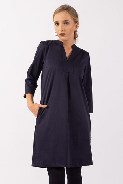 Bold & Young Rochie de damă cu mâneci 3/4 din lycra din satin de bumbac