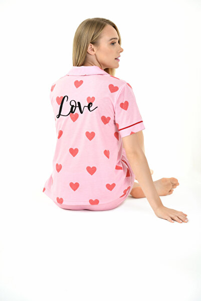 Yeni İnci HEART PATTERNED WOMEN'S PAJAMAS SET