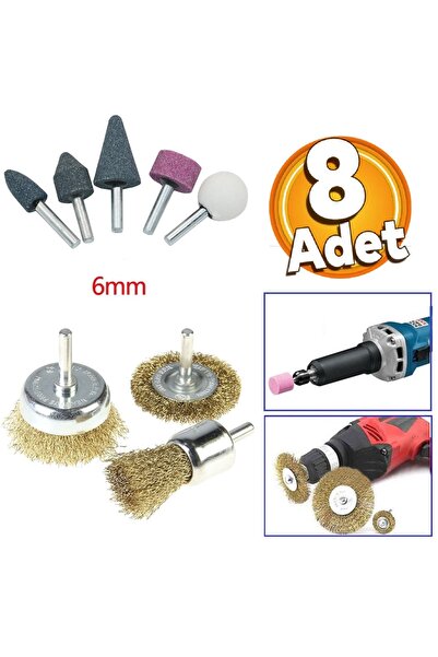 Depolife Matkap Için Taş Zımpara Tel Fırça Çanak Fırça Zımparalama Delme Taşl...