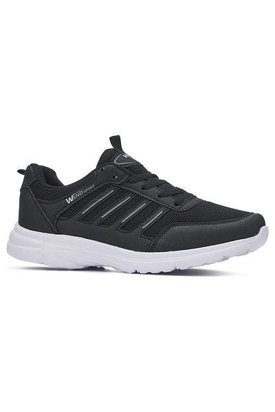 İmerShoes Men's Plus Size Black and White Sneakers - Lace-Up and Comfortable Breathable 2080