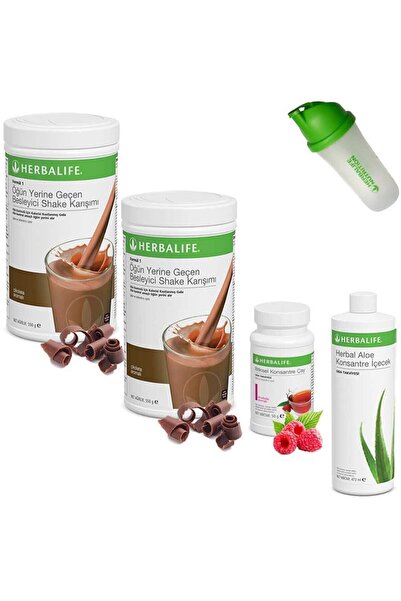 Herbalife Shake Çikolata 2 Çay Ahududu Aloe Vera Shaker