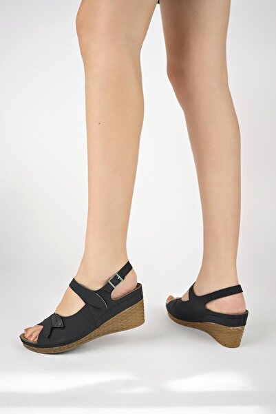 Moda Frato Modafrato CV-9988 Kadın Sandalet Dolgu Taban 6 cm Topuklu Ortopedik
