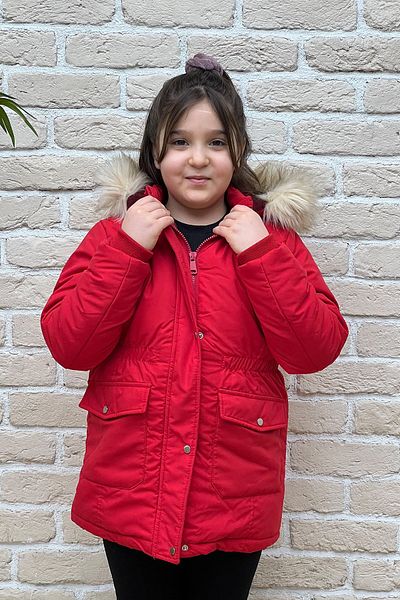 PIQUE Pıque Girl's Hooded Puffer Jacket CANDY