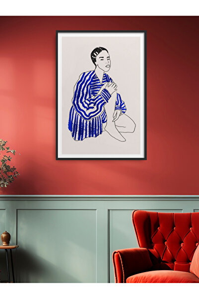 HOMEPACK Single Framed Woman Painting Modern Poster Painting Tk/403