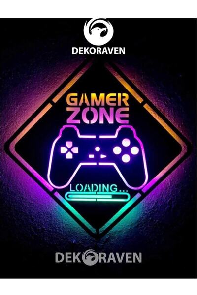 dekoraven Gamer Zone Led Işıklı Tablo