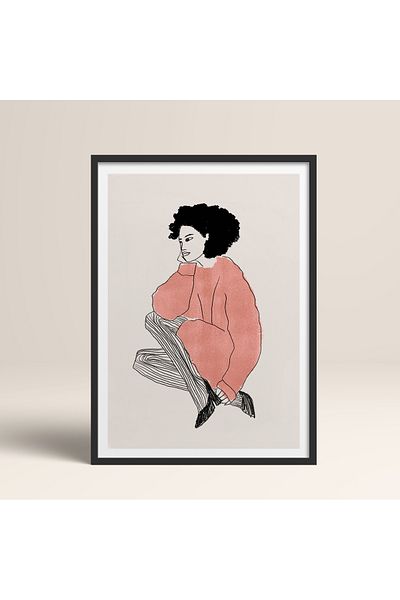 HOMEPACK Pictură de femeie cu un singur cadru Pictură poster modernă TK/402