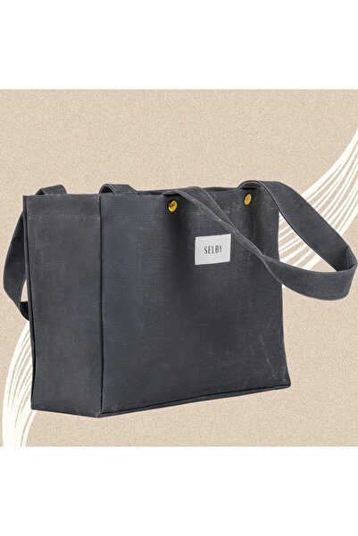 SELBY Siyah Mumlu Kanvas Çanta