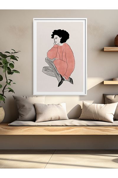 HOMEPACK Pictură de femeie cu un singur cadru Pictură poster modernă TK/402
