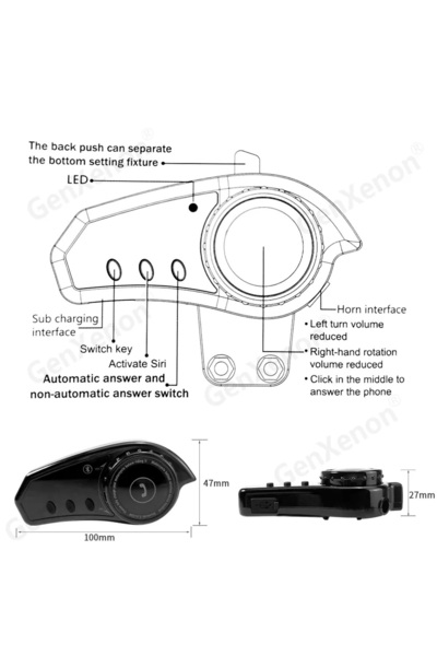 Zoli BT35 Bluetooth 5.0, Bütün Kask Modelleri ile Uyumlu Motosiklet Intercom /motosiklet Interkom