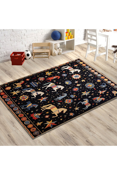 Rugs Modern Halı Dido 2 Koleksiyonu Çocuk Halısı Tema Yıldız Ve At Desenli Modern Dekoratif Halı 3234