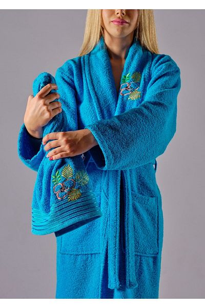 BİNNUR HOME Set halate de baie 2 piese din bumbac brodat de lux Alya