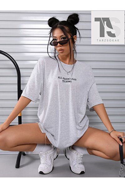 Tarzsokak Tricou brodat cu slogan Coolane Damla Shoulder