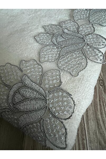 Çeyiz Bahçesi набір з двох рушників кремово-сірого кольору