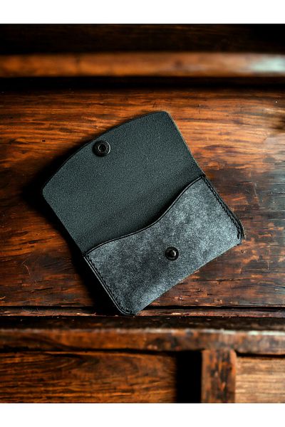 Safir Leather Premium Gray Italian Pueblo Minimal Leather Card Holder
